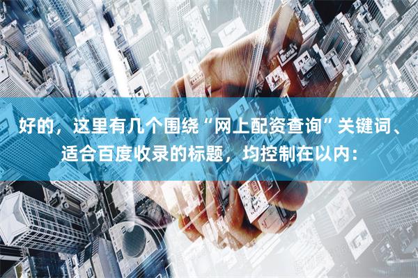 好的，这里有几个围绕“网上配资查询”关键词、适合百度收录的标题，均控制在以内：