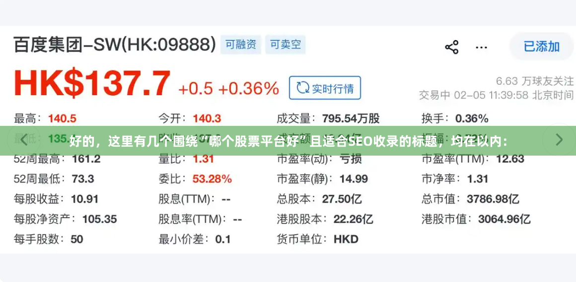 好的，这里有几个围绕“哪个股票平台好”且适合SEO收录的标题，均在以内：
